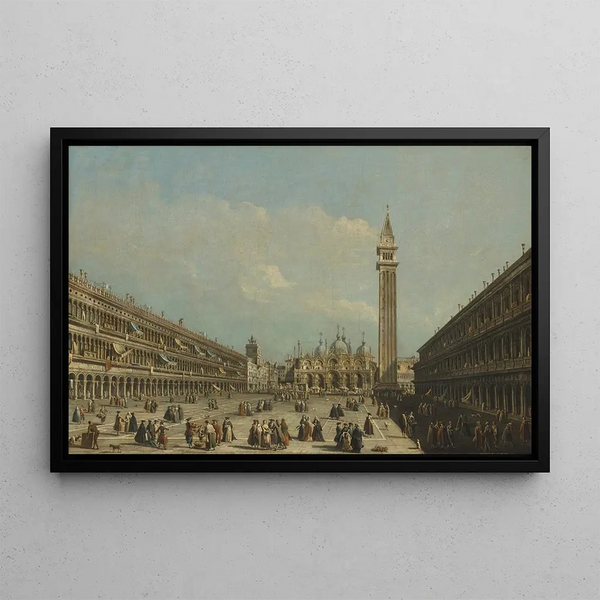 Place Saint-Marc avec la basilique et le campanile - Francesco Tironi — framed artwork on a wall