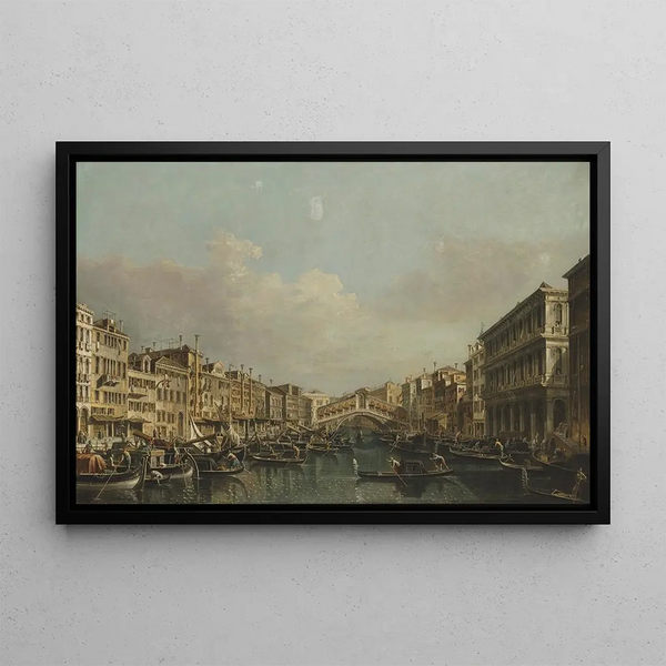 Le Grand Canal avec le pont du Rialto depuis le sud - Francesco Tironi — framed artwork on a wall