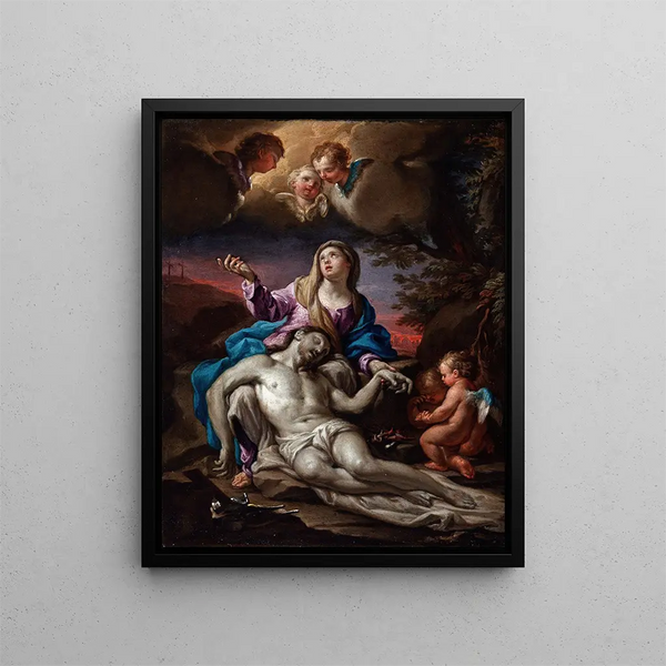 Pietà - Francesco Trevisani — framed artwork on a wall