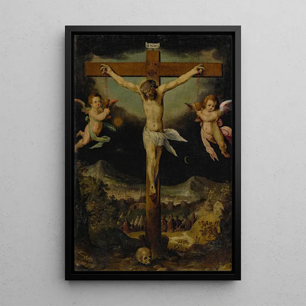 Crucifixion - Francesco Vanni — framed artwork on a wall