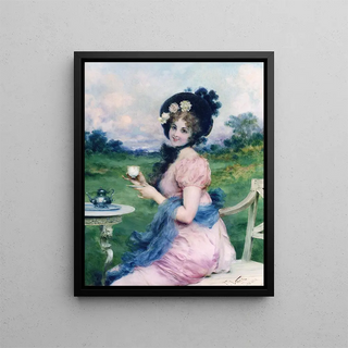 Thé de l'après-midi - Francesco Vinea — framed artwork on a wall