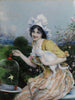 Girl with a cat and a birdcage - Francesco Vinea — artwork view