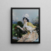 Girl with a cat and a birdcage - Francesco Vinea — framed artwork on a wall