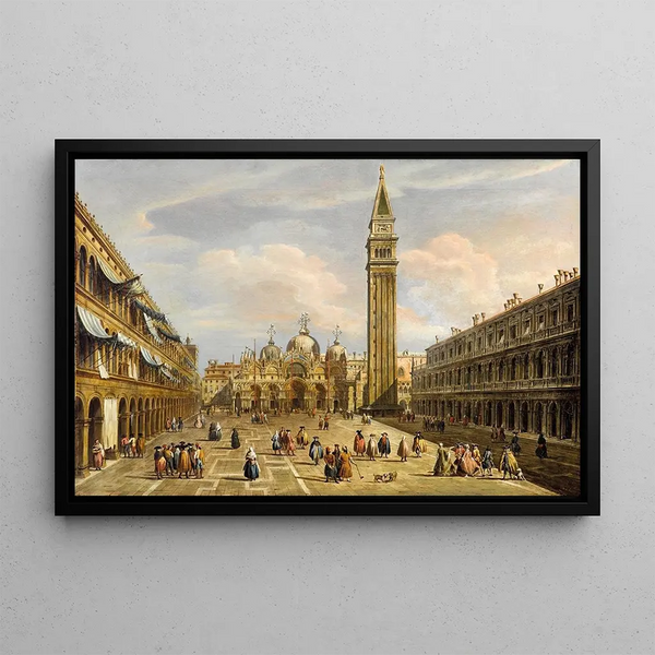 Piazza San Marco looking east towards the basilica Venice - Francesco Zanin — framed artwork on a wall