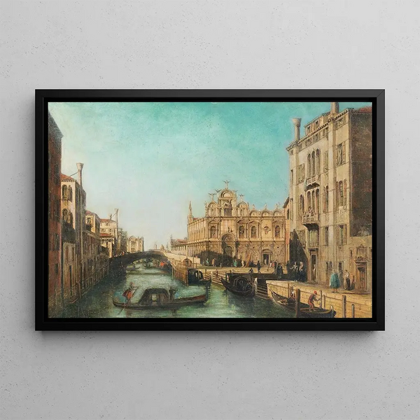 Venetian Scene - Francesco Zanin — framed artwork on a wall