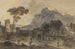 Classic landscape painting of a city and a mountain near the coast - Francesco Zuccarelli — artwork view