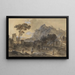 Classic landscape painting of a city and a mountain near the coast - Francesco Zuccarelli — framed artwork on a wall