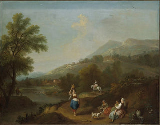 Idyllic river landscape with figures - Francesco Zuccarelli — artwork view