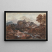 Mountain landscape painting with washerwomen and fisherman - Francesco Zuccarelli — framed artwork on a wall