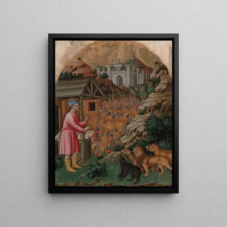The flight of the soldiers sent to capture Saint Mamas - Francesco dei Franceschi — framed artwork on a wall