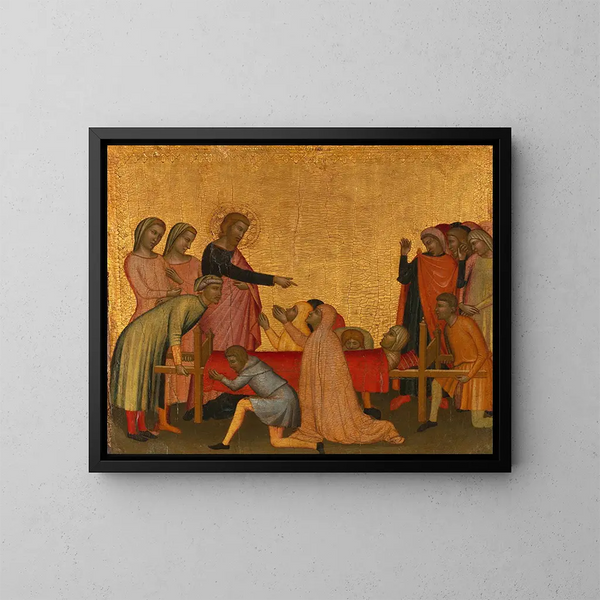 Saint Jean l'Évangéliste ressuscite Satheus - Francescuccio Ghissi — framed artwork on a wall