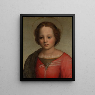 Head of the Madonna - Franciabigio — framed artwork on a wall