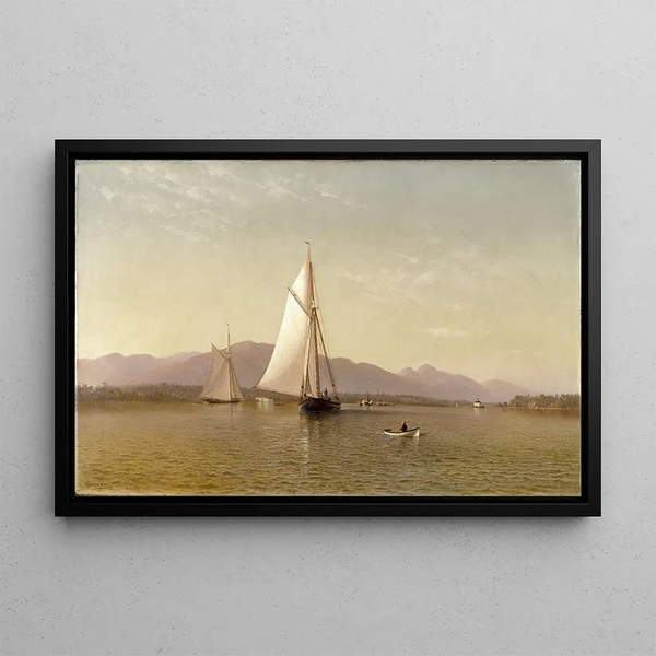 L'Hudson at Tappan Zee - Francis Augustus Silva — framed artwork on a wall