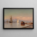View of the Hudson, the Catskills in the distance - Francis Augustus Silva — framed artwork on a wall