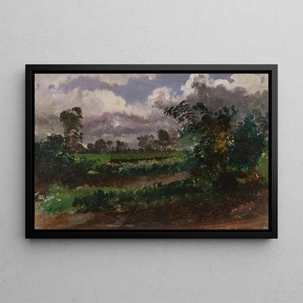 View through the artist's garden from his house in Exmouth, Devonshire - Francis Danby — framed artwork on a wall