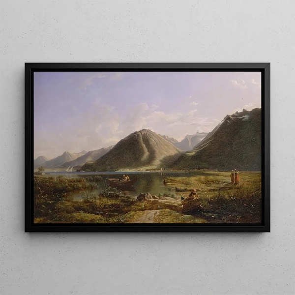 Fin du lac Léman - Francis Danby — framed artwork on a wall