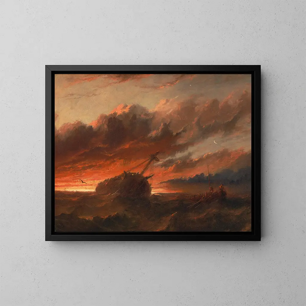 Shipwreck - Francis Danby — framed artwork on a wall