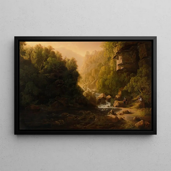 The mountain torrent - Francis Danby — framed artwork on a wall