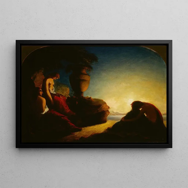 Les trois sœurs de Phaéton pleurant sur la tombe de leur frère - Francis Danby — framed artwork on a wall