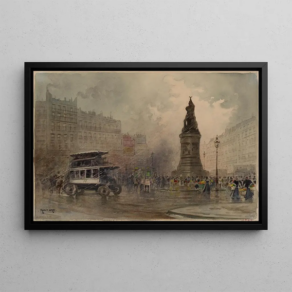 Place de Clichy 17th arrondissement - Francis Garat — framed artwork on a wall