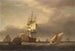 a marine scene with warships and small boats - Francis Holman — artwork view