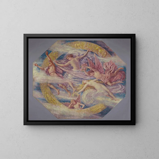 Diane et ses nymphes parmi les constellations - Francis Lathrop — framed artwork on a wall