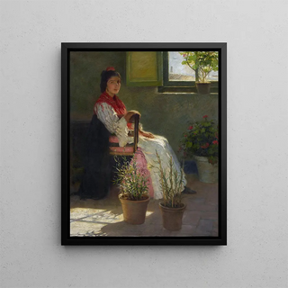 Gitane and Sun Gitana y Sol - Francis Luis Mora — framed artwork on a wall