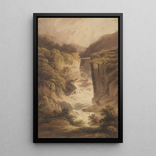 Mountain Torrent Painting - Francis Nicholson — framed artwork on a wall