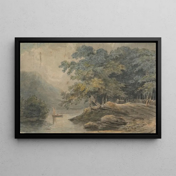 River Scene - Francis Nicholson — framed artwork on a wall