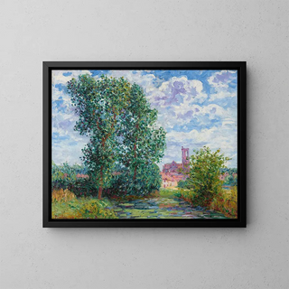 Sun effect painting in stormy weather at Larchant - Francis Picabia — framed artwork on a wall