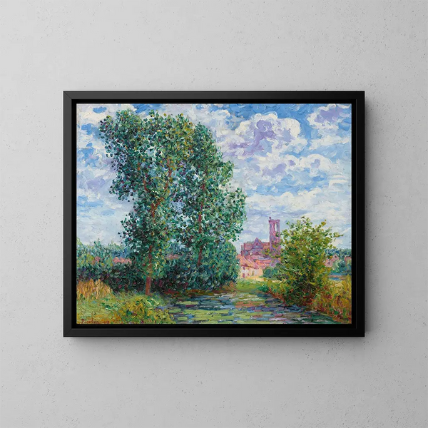 Sun effect painting in stormy weather at Larchant - Francis Picabia — framed artwork on a wall