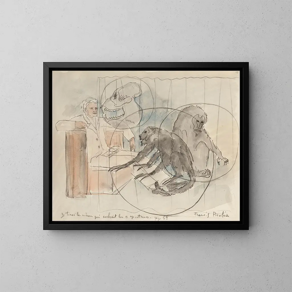 Je tirai le rideau qui cachait les fantômes - Francis Picabia — framed artwork on a wall