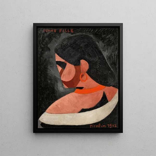 Young Girl Painting - Francis Picabia — framed artwork on a wall