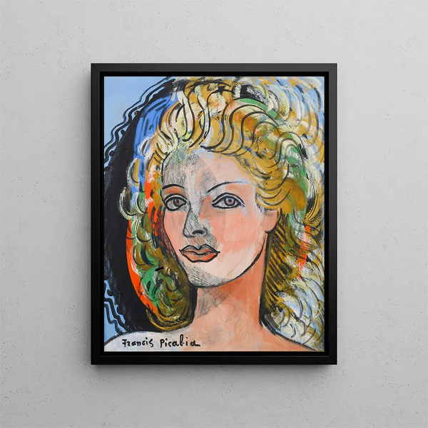 Aux blondes - Francis Picabia — framed artwork on a wall