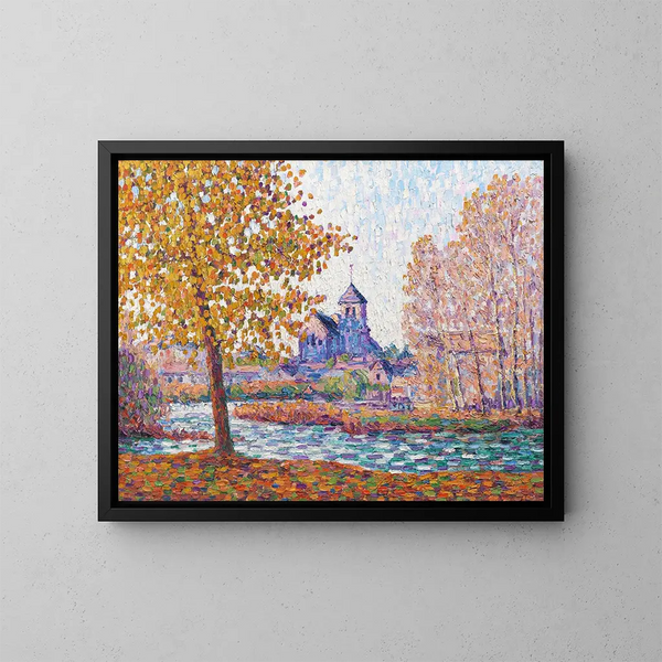 L'église de Montigny, autumn effect - Francis Picabia — framed artwork on a wall