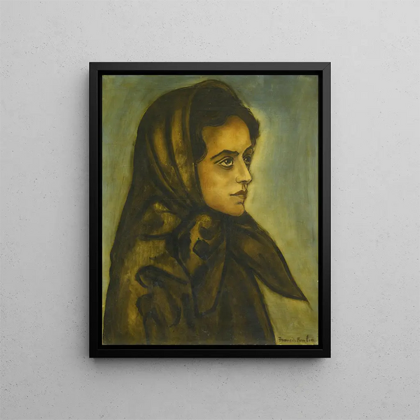 Portrait of a woman - Francis Picabia — framed artwork on a wall