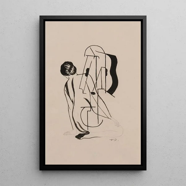 Untitled or Nude with Guitar - Francis Picabia — framed artwork on a wall