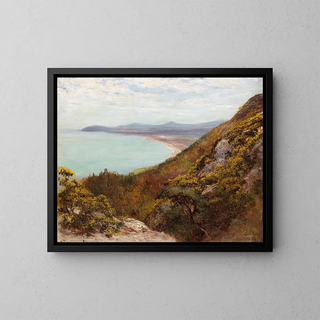 Bay of Killiney view towards Bray - Francis S Walker — framed artwork on a wall