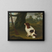 An English spaniel and a flintlock gun in a landscape - Francis Sartorius — framed artwork on a wall