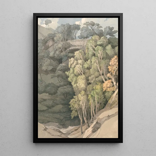 Pont du Diable - Francis Towne — framed artwork on a wall