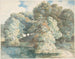 Trees by the lake Peamore Park near Exeter in Devon - Francis Towne — artwork view