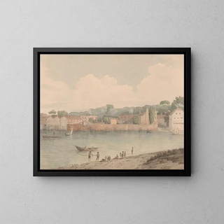 Escaliers de Vauxhall depuis Millbank, 5 juillet 1797 - Francis Towne — framed artwork on a wall