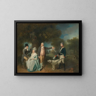 Portrait of the Wetten family - Francis Wheatley — framed artwork on a wall