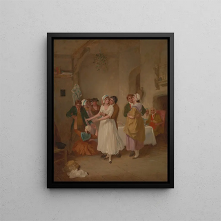The mistletoe branch - Francis Wheatley — framed artwork on a wall