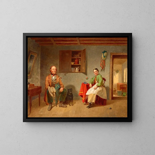 Aboyer au mauvais arbre - Francis William Edmonds — framed artwork on a wall