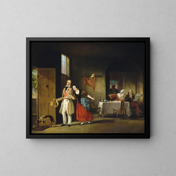 The Shy Cousin - Francis William Edmonds — framed artwork on a wall
