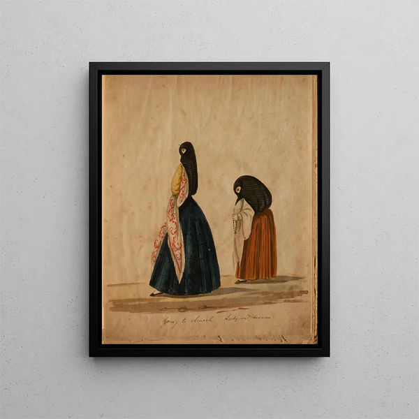 Going to church - Francisco Fierro — framed artwork on a wall