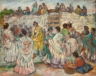 Manolas devant la arène - Francisco Iturrino — artwork view