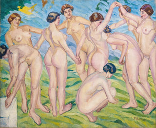 Women dancing in a circle - Francisco Iturrino — artwork view