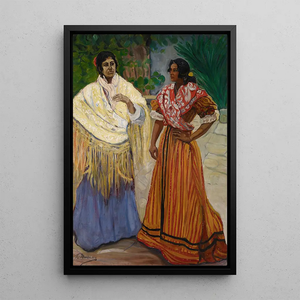 Deux Gitans - Francisco Iturrino — framed artwork on a wall